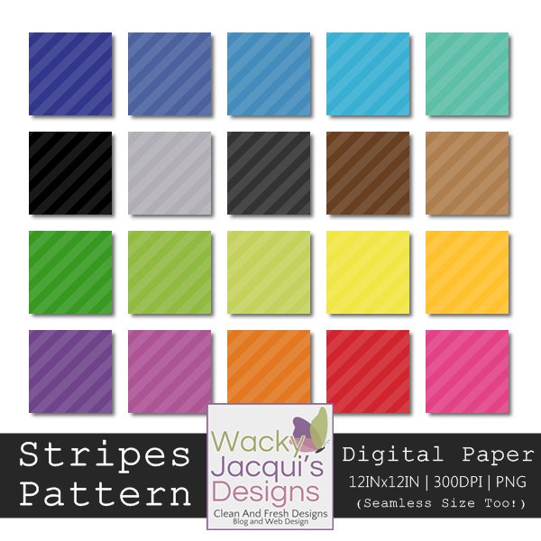 Instand Download 21 Stripes Digital Paper 12x12 PNG 300DPI