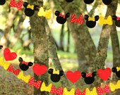 Variety Pack Set of 4 Minnie Mouse garlands in Red and Yellow