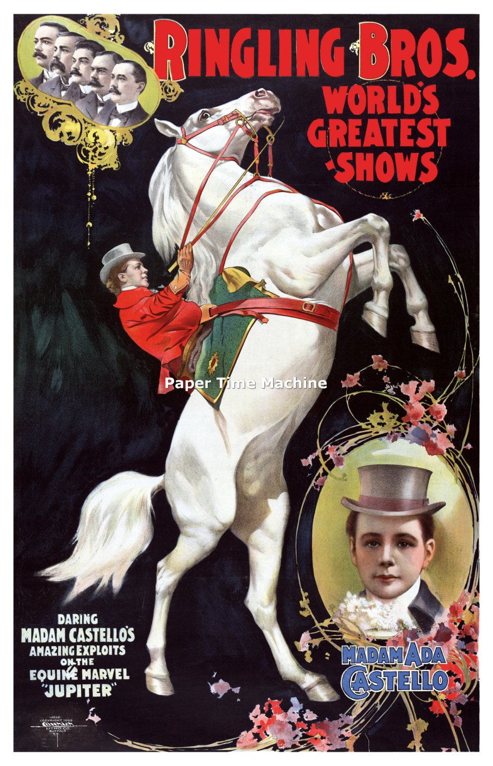 Ringling Brothers Circus - Equestrian Horse Act Late 19th Early 20th Century  - Digitally Remastered Vintage Fine Art Print / Poster