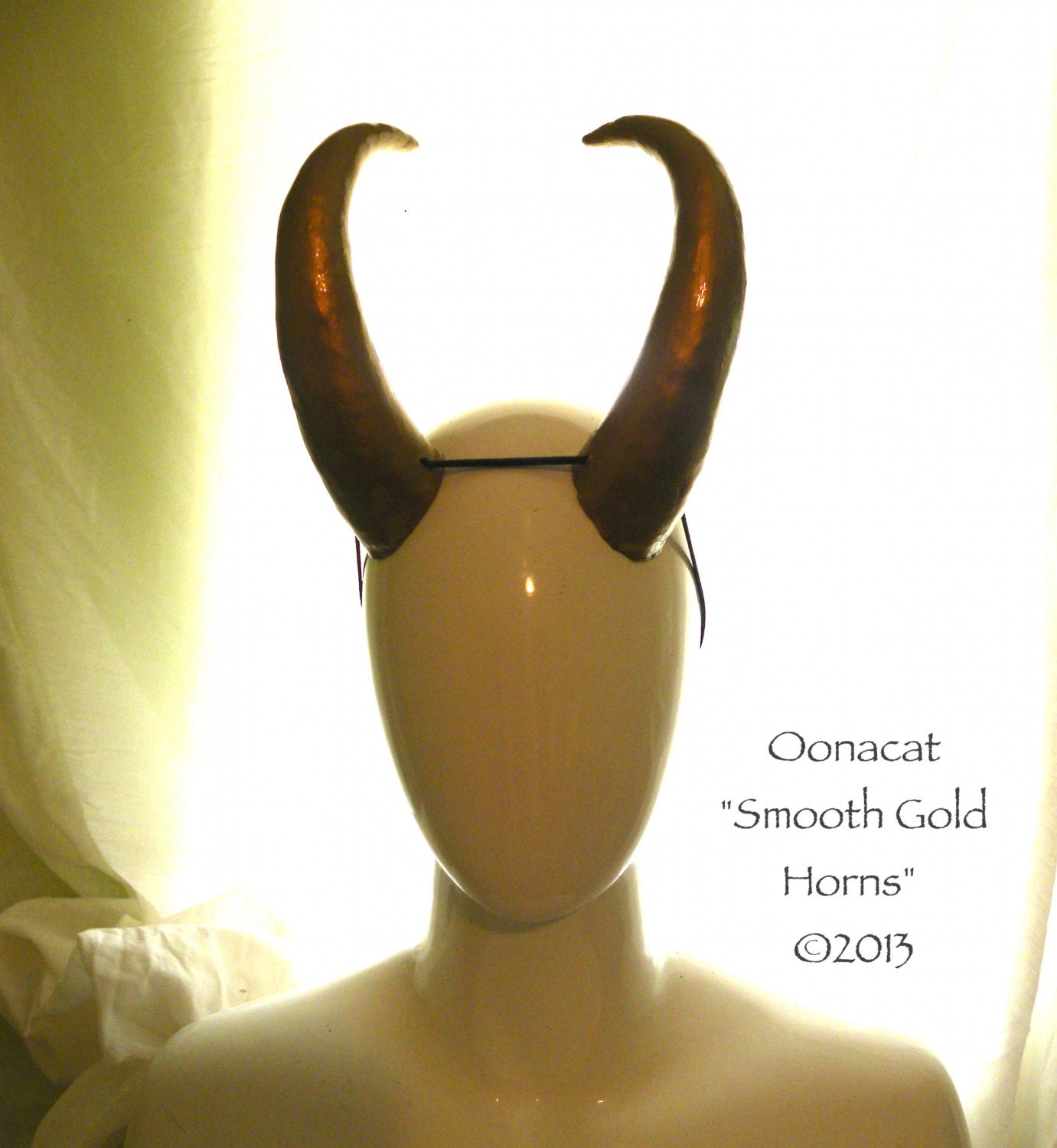 Smooth Gold Horns -  Loki Inspired - Costume - Made to Order