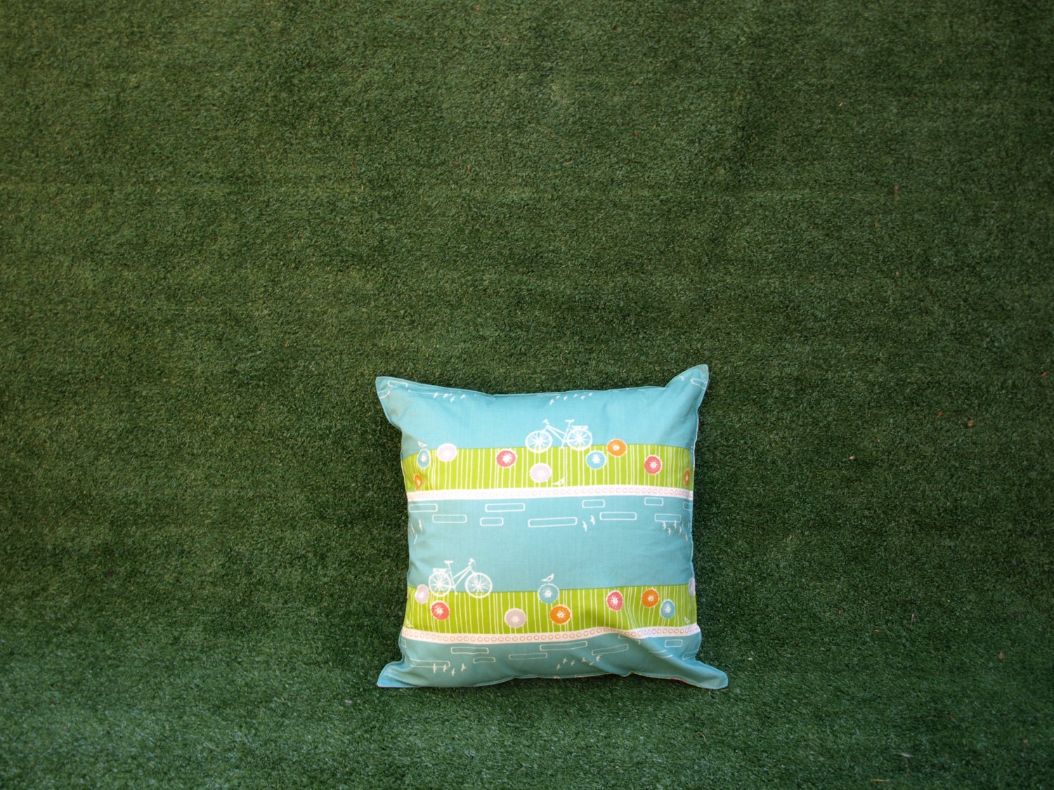 Blue commute design by Jay Cyn for Birch Fabrics.  Handmade & organic cushion covers