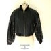 Black Quilted Leather Jacket // Sequin Sleeves  // Circa 1990's