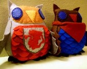 BBC Merlin and King Arthur Owl Plushes