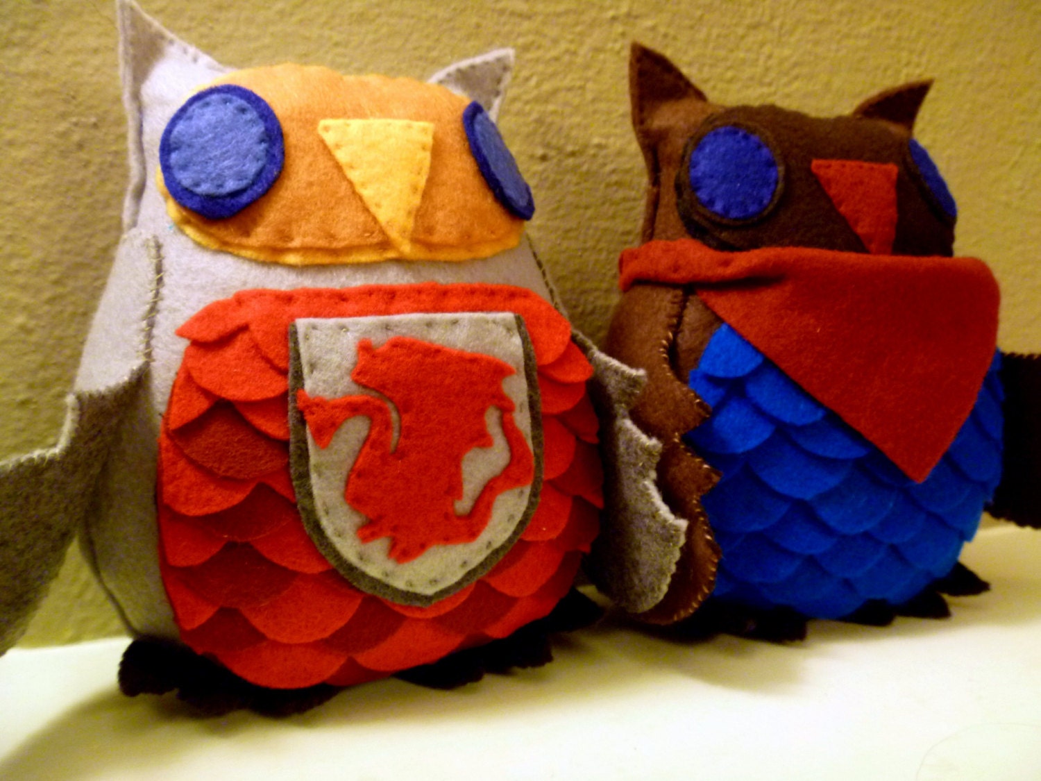 BBC Merlin and King Arthur Owl Plushes