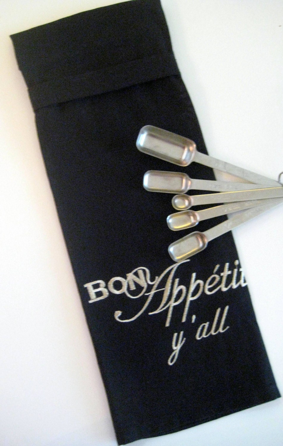 Bon Appetit on Black  Stay Put Hanging Towel - Hang Tight Towel (TM)