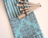 Everyday Blue and Grey Jacquard  Stay Put  hanging towel - Hang Tight Towel (TM)