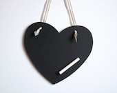 Heart shaped chalkboard with vintage ribbon
