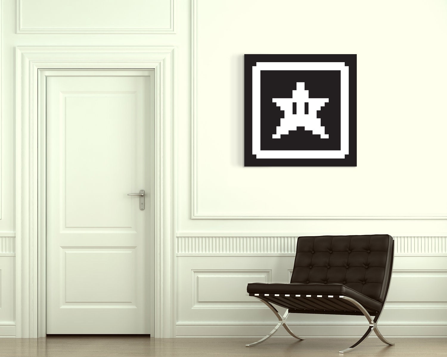 8-Bit Star Card - Canvas Print