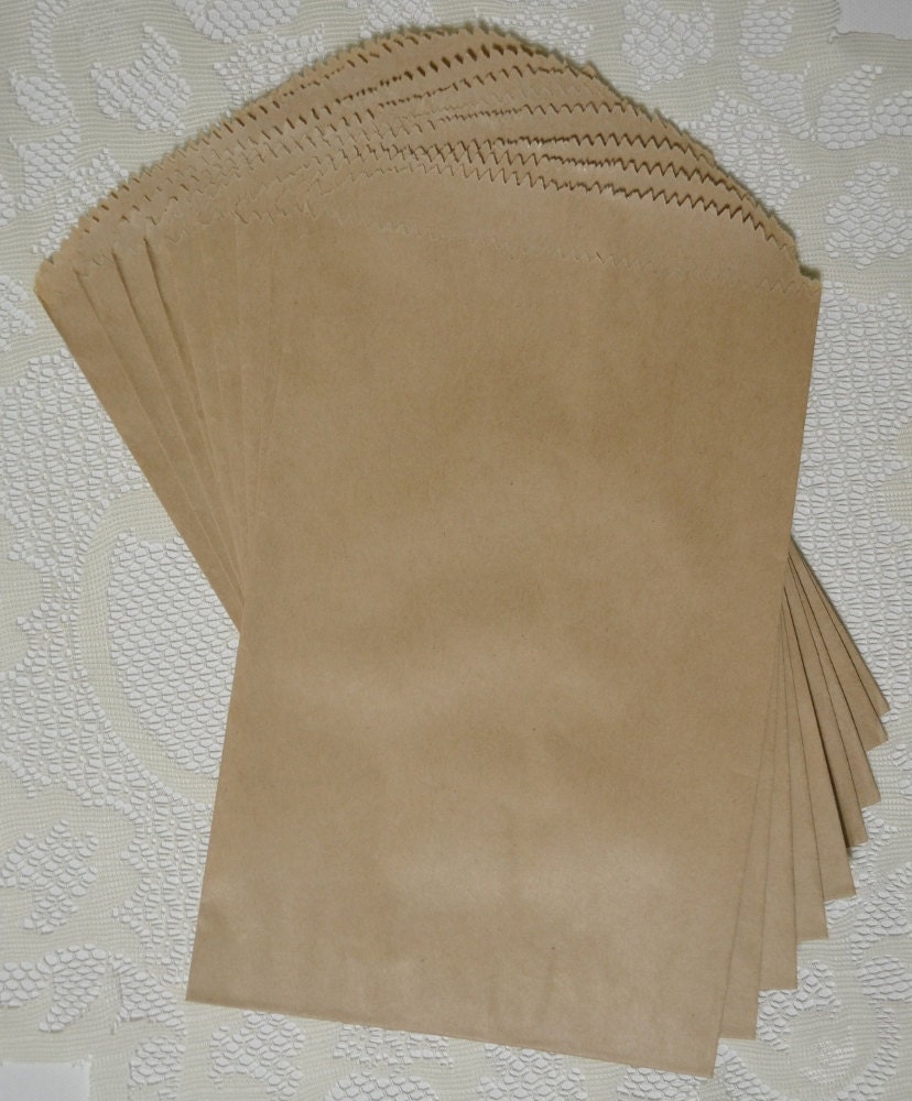 200 5 x 7 brown Kraft flat paper bags by OnceUponYourWall on Etsy