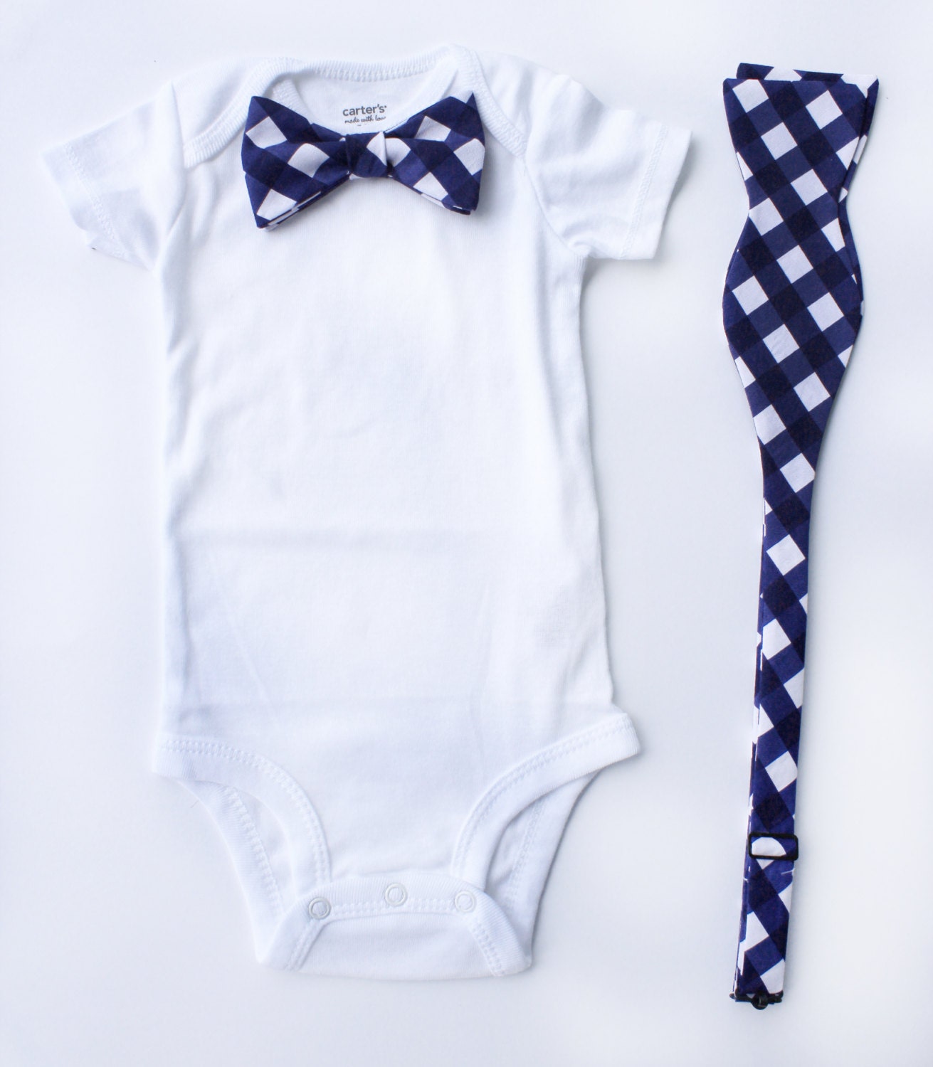 Father'/Son Bow Tie Sets - Navy Gingham