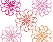 Instant Download // Digital Clip Art for Girls // Pink and Orange Flowers // Personal and Commercial Use Il_170x135