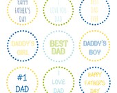 INSTANT DOWNLOAD // Digital Clip Art // Father's Day Clipart // Happy Father's Day // Father's Day Typography Il_170x135