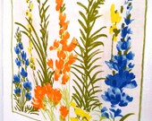 Vera Napkin Tea towel Dish towel Teatowel Floral Peach Green Ladybug Watercolor Garden party