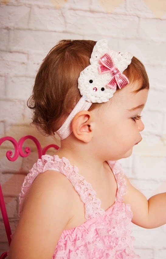 868 New baby headbands for easter 624 Easter Bunny Headband Baby Headband Shabby Headband Toddler Girl   