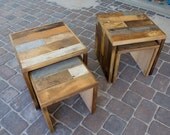 Reclaimed Pallet and Barn Wood Nesting Tables coffee side table nightstand rustic farmhouse modern - - The Velorum Nesting Tables