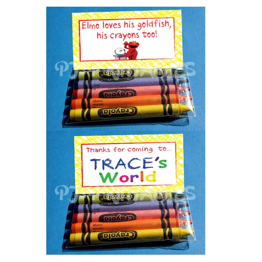 Elmo's World Goldfish & Crayons Favor Bag Fold Over signs- Customized Digital File Il_170x135