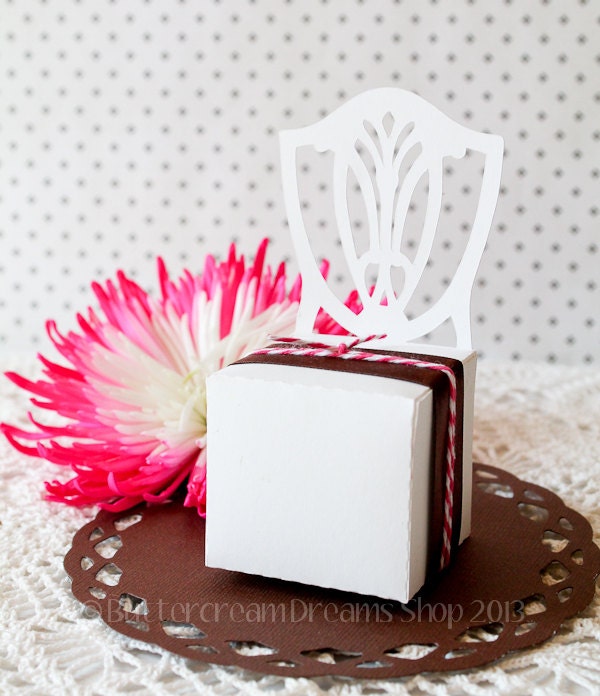 Favor Boxes - 10 - Antique Chair - DIY Wedding Favor Boxes, 2" x 2"