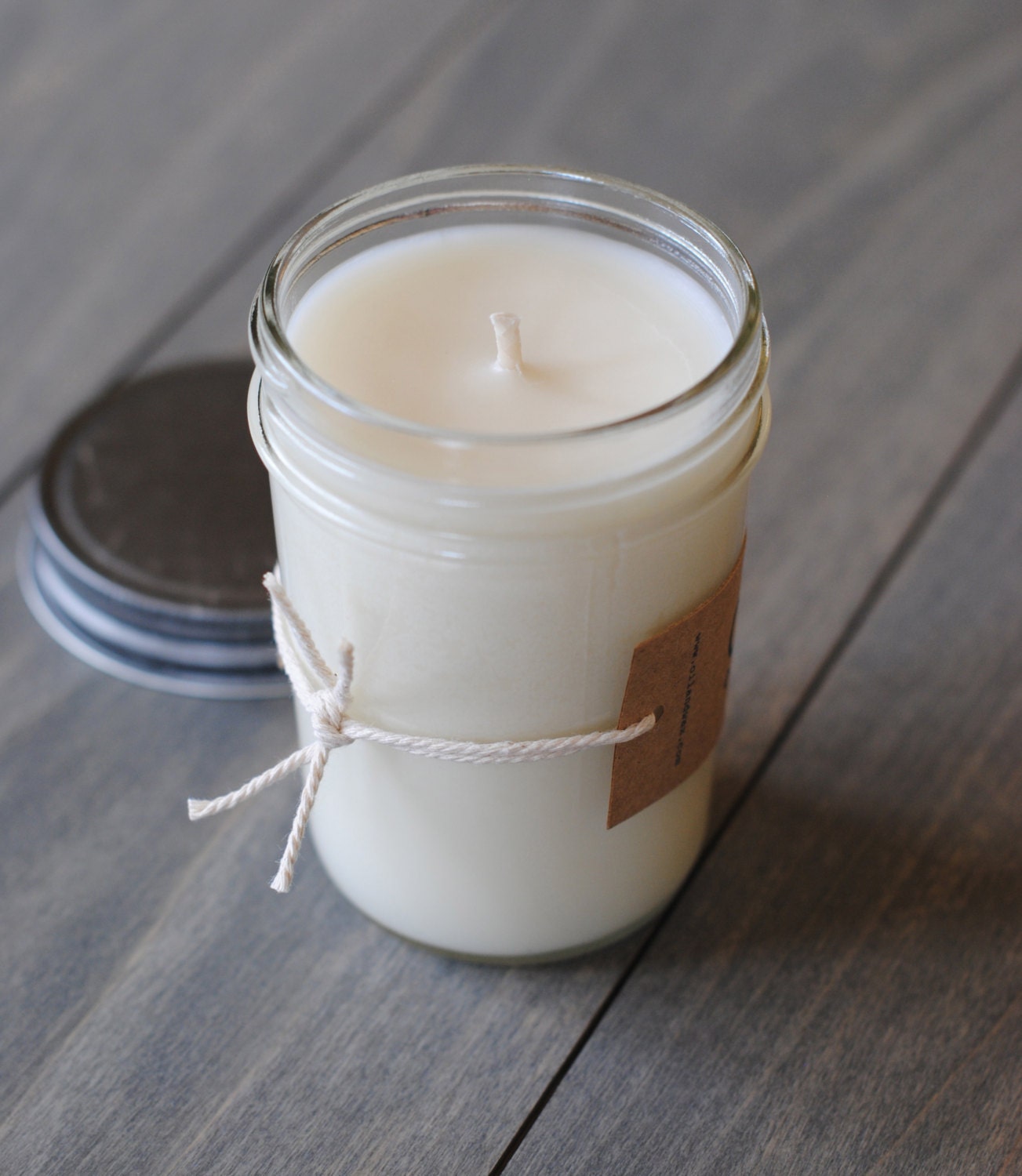 Vanilla Hazelnut, Natural Soy Candle in Reusable Glass Jar, eco-friendly