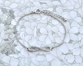 Rhinestone Infinity Bracelet Chain - Silver