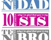 10 Reasons Why  - Family Pack - Printables -  INSTANT DOWNLOAD