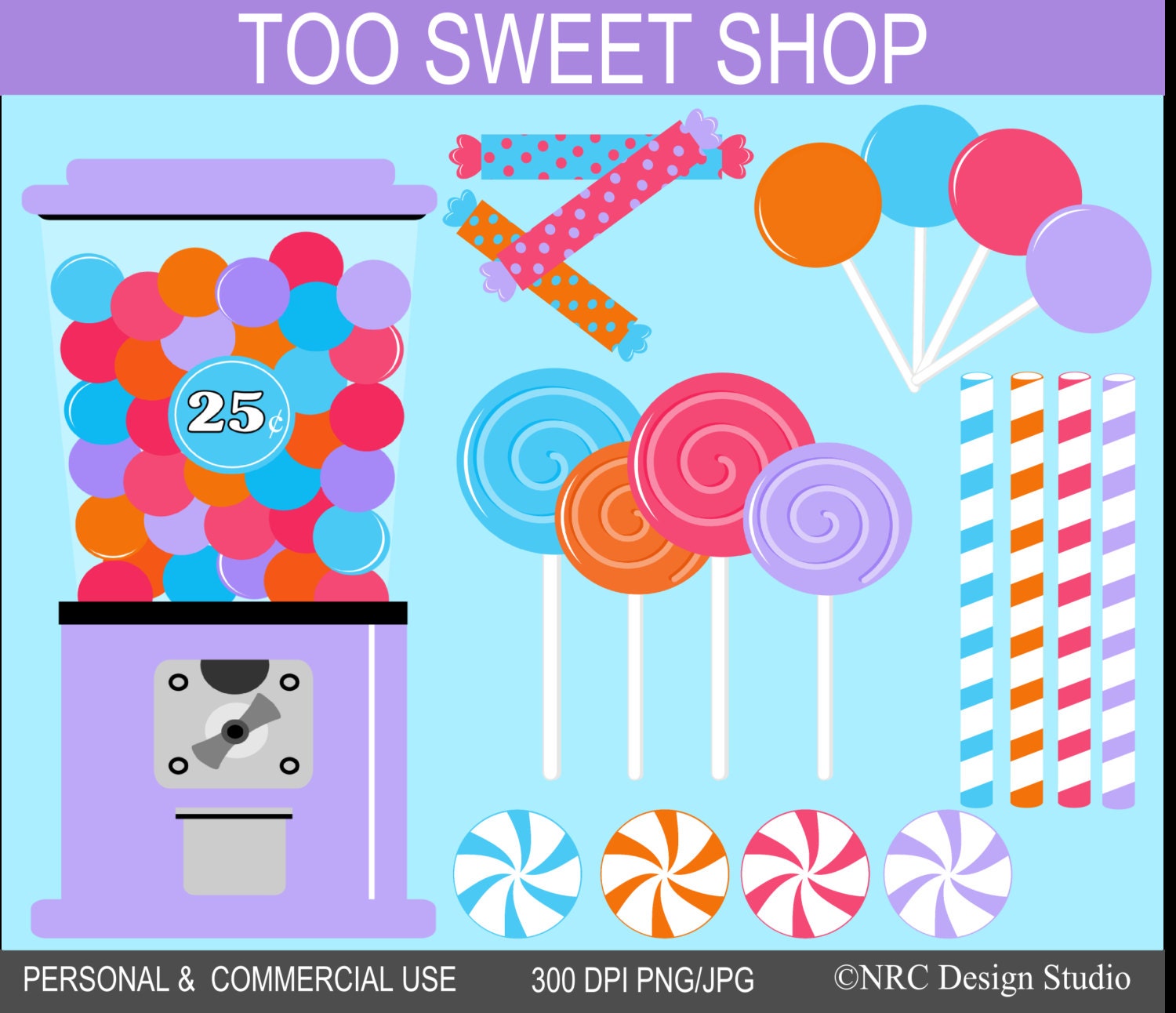 Too Sweet Shop Clip Art Graphics - Digital Clipart Commercial Use - Instant Download Il_570xn