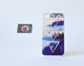 iPhone 4 Case - Foggy Woods iPhone 4 Case - Triangule Geometric Pattern over Woods Print - Plastic iPhone 4 Case - Accessories for iPhone