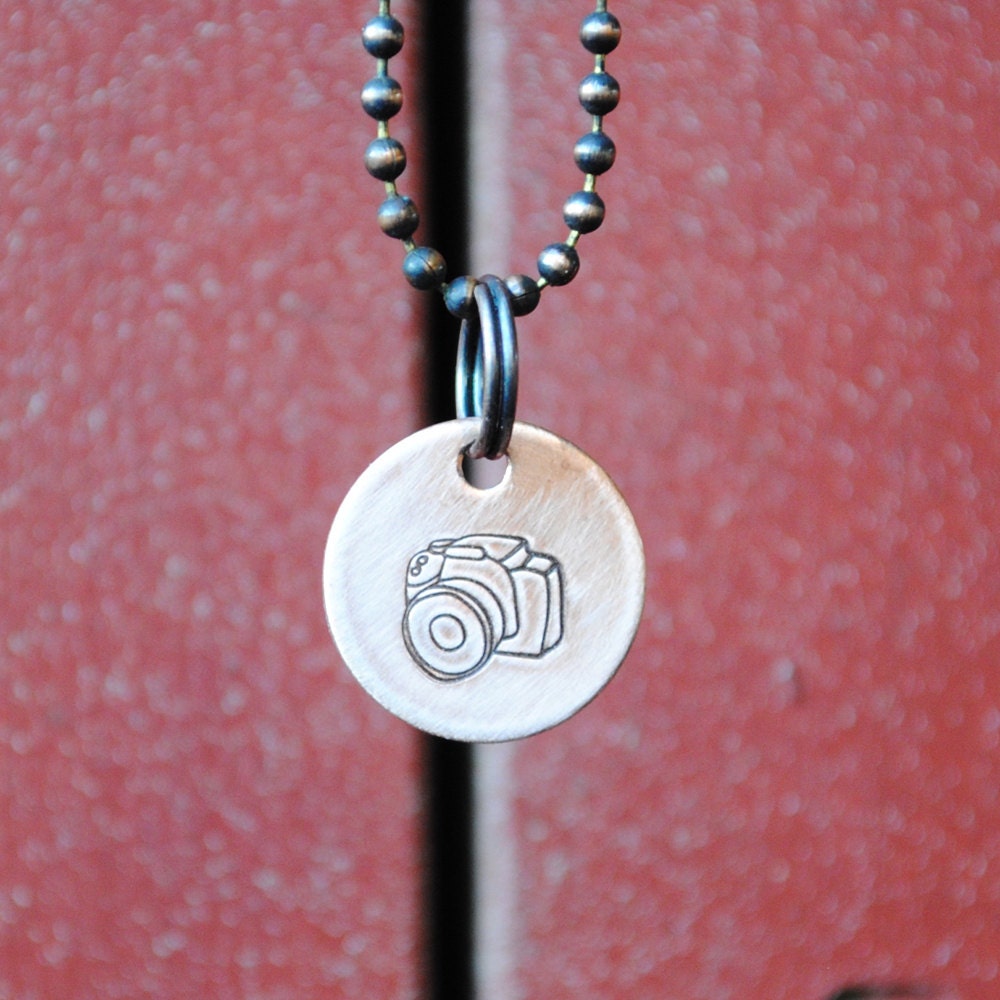 Camera Necklace, Miniature Copper Pendant Perfect for Photographers with Ball Chain