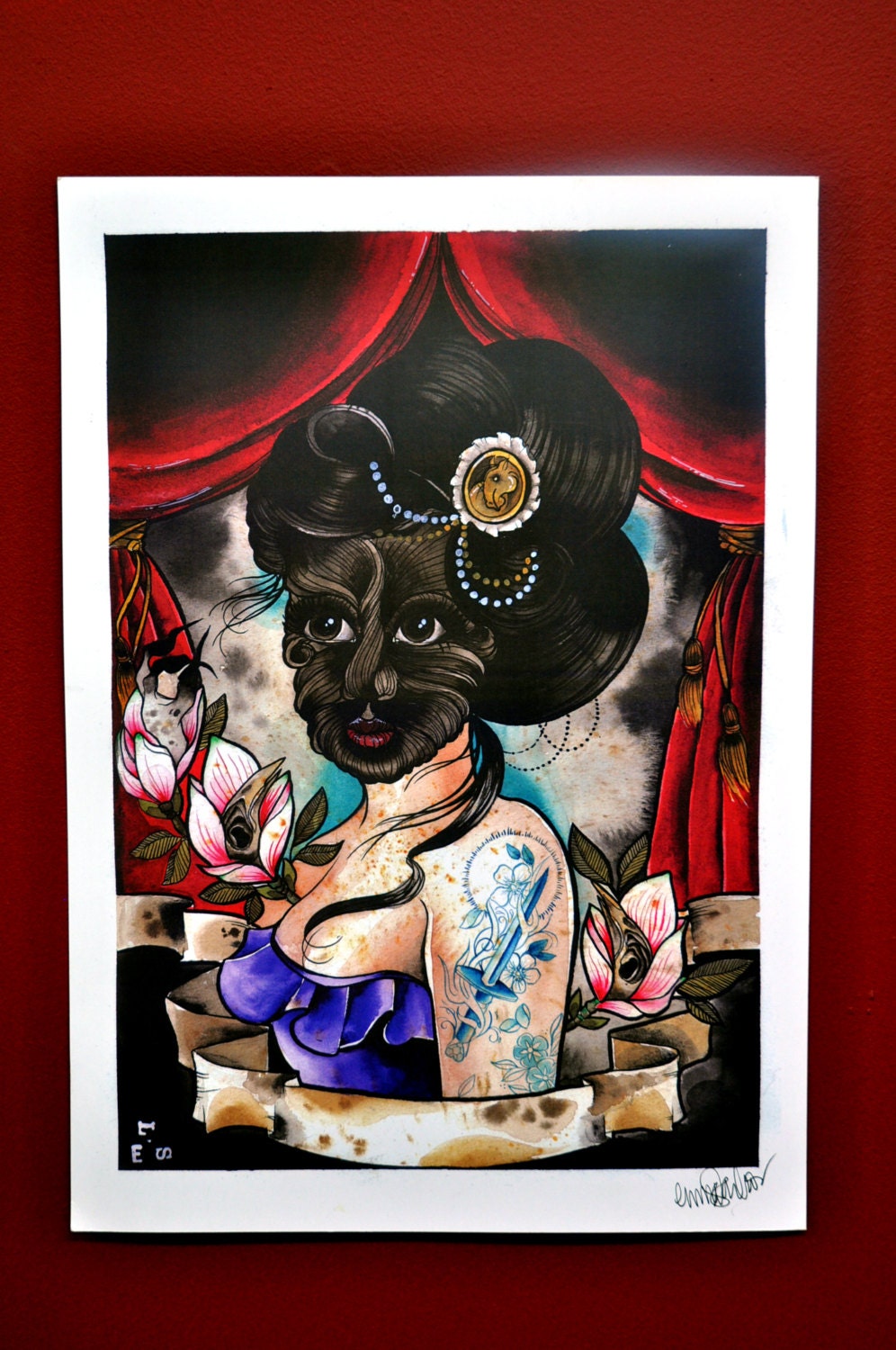 Circus sideshow tattoo print