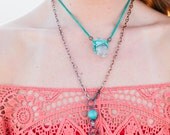 clarity v.2- leather and natural crystal quartz point necklace