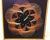 COPPER SUNBURST CLOCK Brutalist Sculptural Brass Wood Unique 1970s Statement Mad Men George Nelson Curtis Jere Alexander Girard Eames era