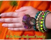 BOLLYWOOD DANCER bangle set, GYPSY multistrand bangle stack, 7 strand, Colorful, Boho, Hippie, Bellydance jewelry, Summer trend 2013