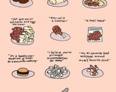 Foods of Ron Swanson Print - Hand-Illustrated