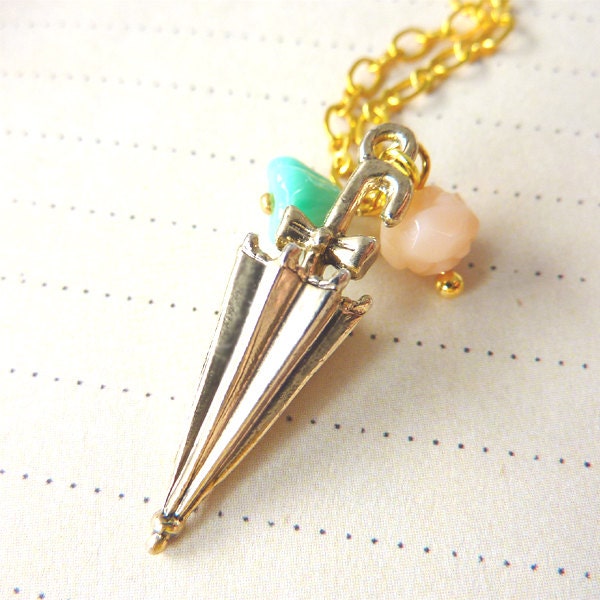 Umbrella Necklace. Fun Necklace.
