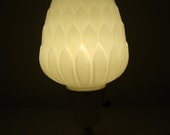 Vintage Lotus Hollywood Regency Pedestal Lamp  All Original Milk Glass Desk Lamp