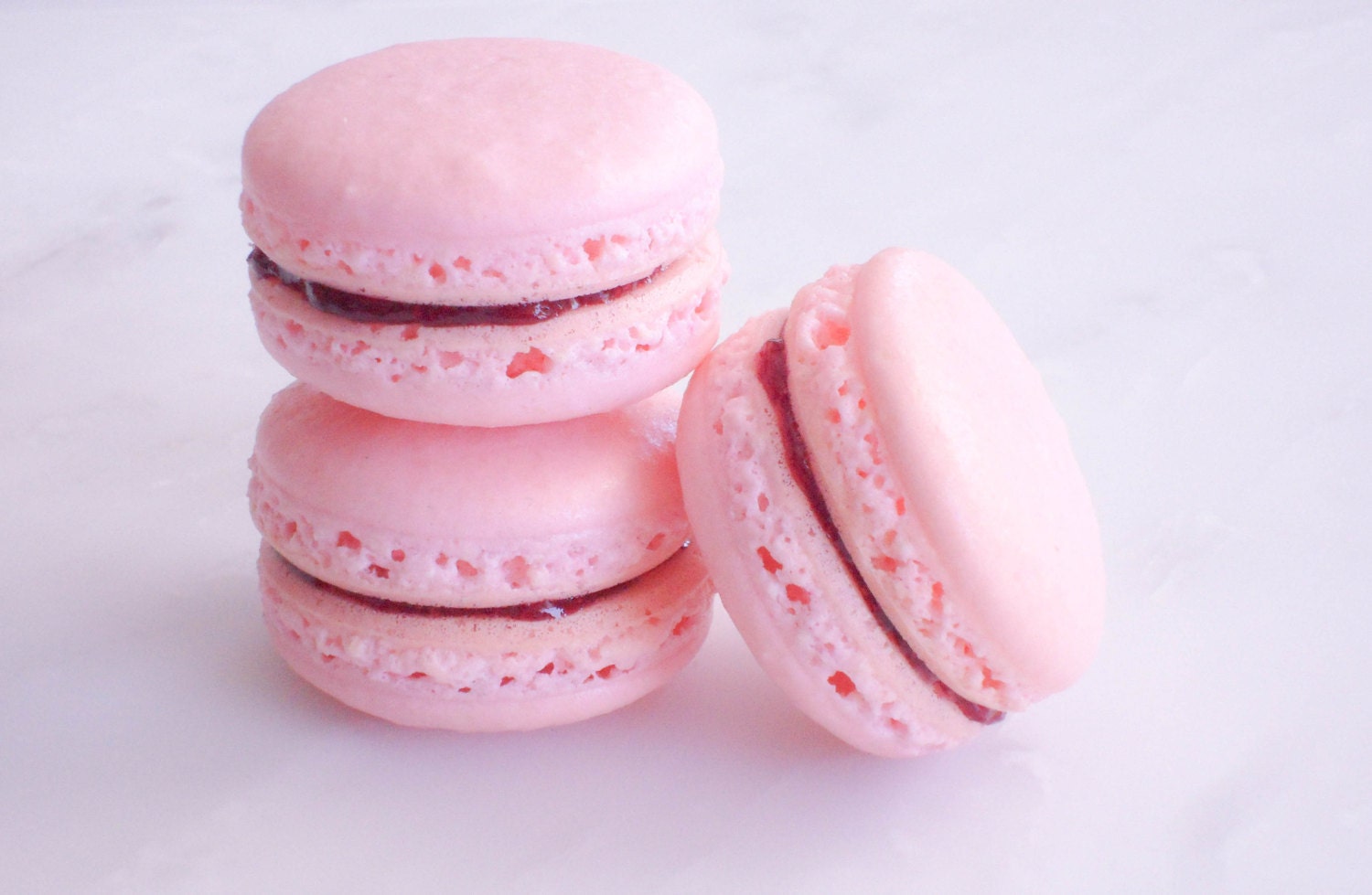 French Macaron Cookies 12 Strawberry Basil Macaroons Gift Splendid Sweet