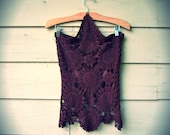 Brown Crochet Halter Top