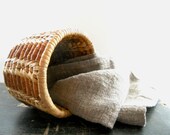 Vintage woven basket Small handmade basket Round basket Rustic home decor