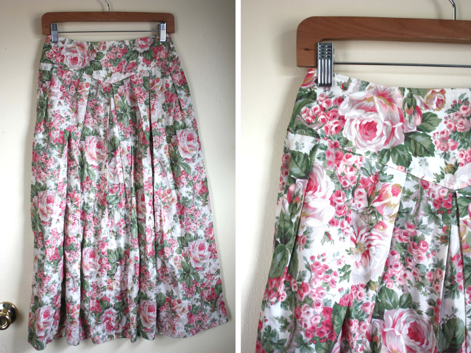 Vintage Floral Maxi Skirt // Herman Geist Rose Pink