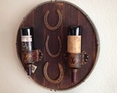 Triple Luck Western Wine Rack made from recycled barrel head