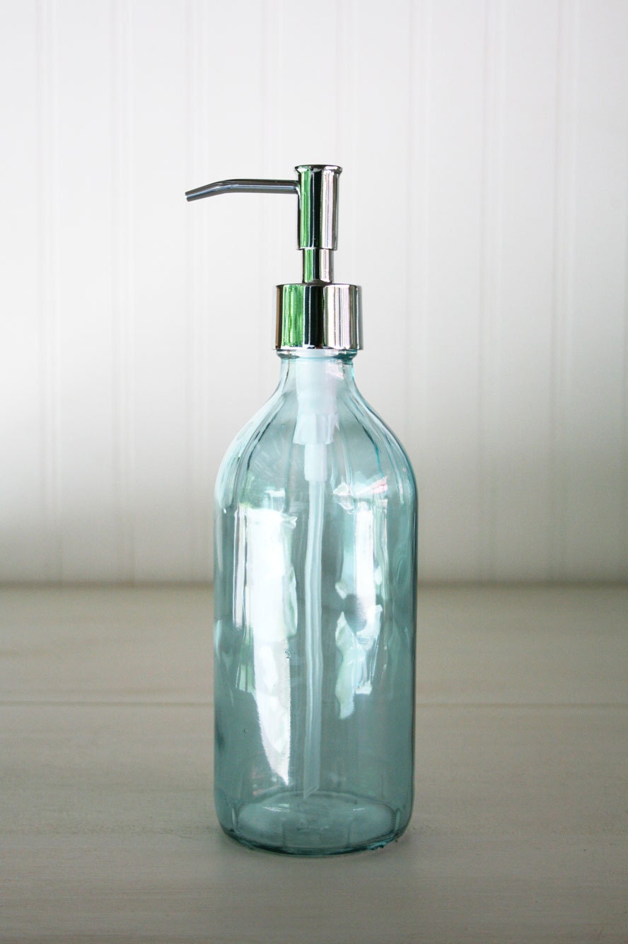 Vintage Inspired Glass Soap Dispensers - Baby Beach Blue