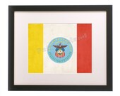 Columbus City Flag Art Print Ohio Gift Home Decor College 8 x 10