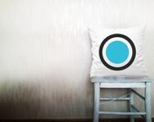 Circle pillow decorative throw pillow polka dots pillow cover white cotton toss geometrical pillow case bedding set 18x18 inches ohtteam