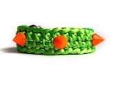 NEON bracelet - spring trends - SPIKE bracelets - trendy - bangle bracelet - fashion jewelry - NEON green - crochet bracelet