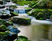 Nature Photography, Magical Spring Creek, Set of 3 Photo Cards, Blue Water, Waterfall, Reflections, Mossy Rocks, Fairy Land, Spring Photo - SoulCenteredPhotoart