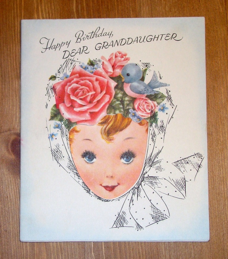 Vintage Birthday Card -1950s Mid Century Unused Paper Ephemera by Rust Craft