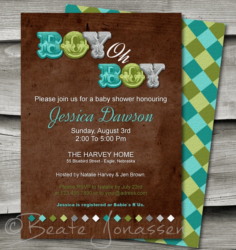 Personalized Boy Oh Boy Baby Shower Invitation Il_170x135