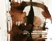Original Ink Drawing - Moving - Abstract painting on paper - 4.5 x 6.3 inches - Canson paper