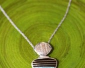 Unique Southwestern Sterling Silver Pendant with Fire Opal, Crazy Horse Turquoise, Black Onyx & Tigers Eye, gift, women's jewelry, handmade
