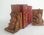 Vintage Violin Bookends, PAGANINI, Book Shelf and Home Decor