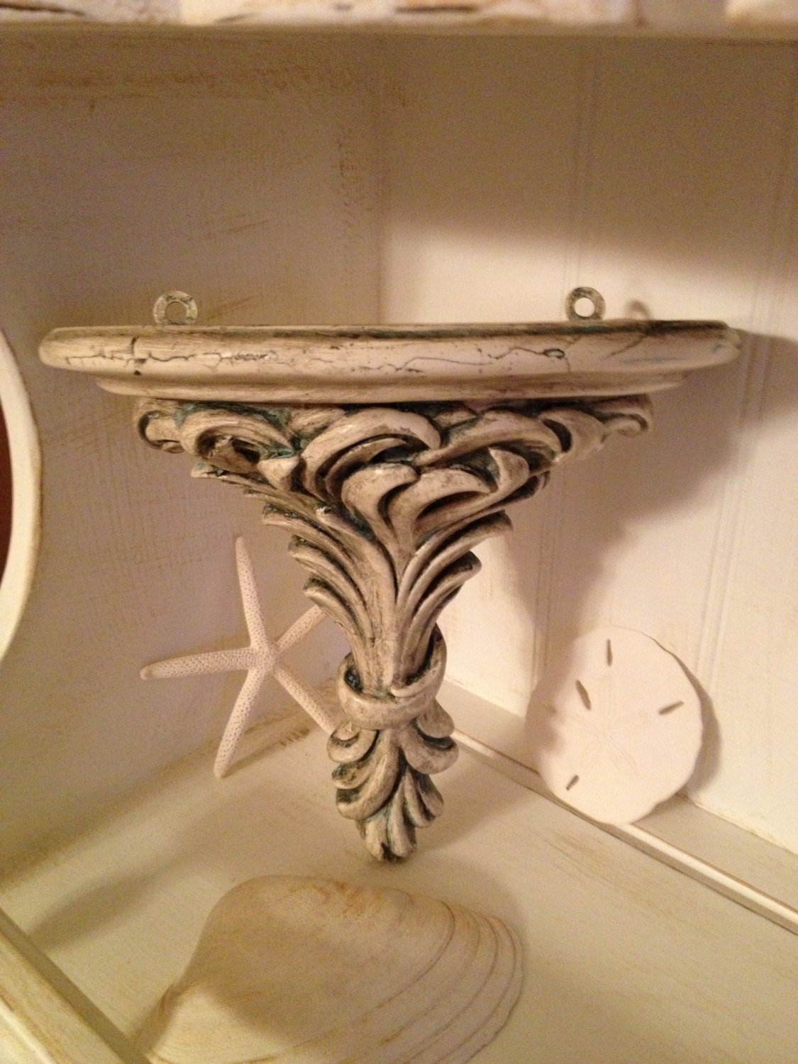 Wall Sconce, Wall Shelf, Shabby Chic Wall Sconce Shelf, Beach Cottage Wall Sconce Shelf